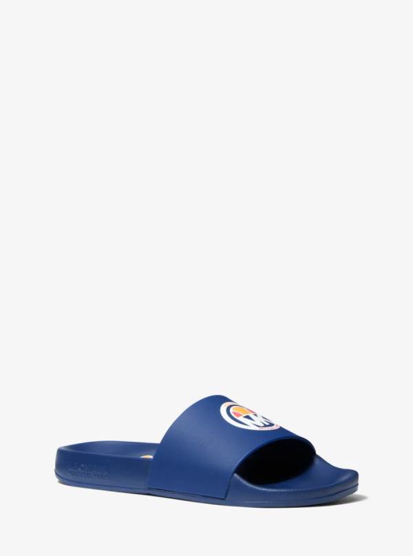 Damske Slapky Michael Kors MMK X ellesse Gilmore Rubber Modre - Topanky Michael Kors Sleva | SRXED-0683